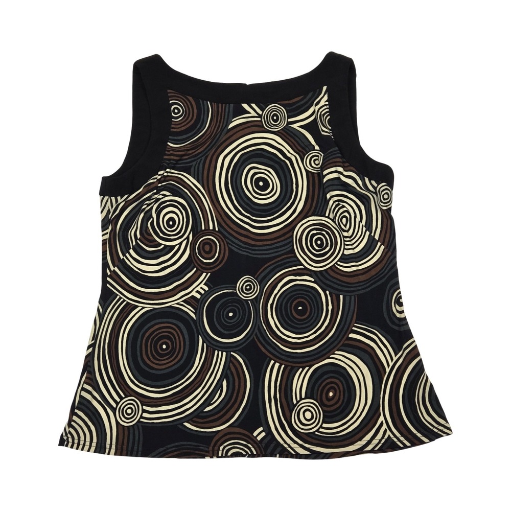 70s, Y2K style Sandra Darren Concentric Circle Print Tank Top 12 Funky Retro